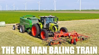 Grass Silage in one pass | Raking - Baling - Wrapping and collecting | 3m CTF | Bi-jovira