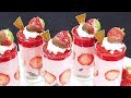 いちごのムースとチョコレートいちご♪の作り方(チョコレートパフェみたいな可愛いムース) Strawberry mousse and chocolate strawberry