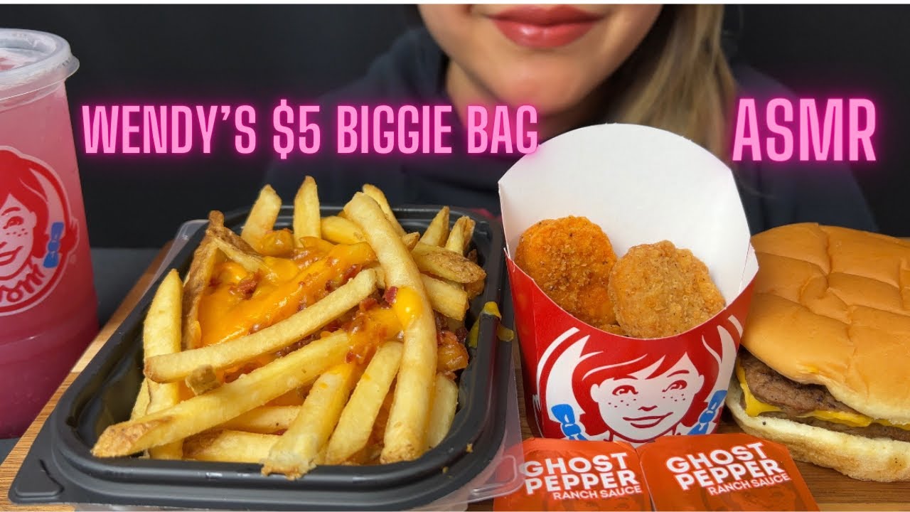 ASMR Wendy’s Biggie Bag MUKBANG No Talking YouTube