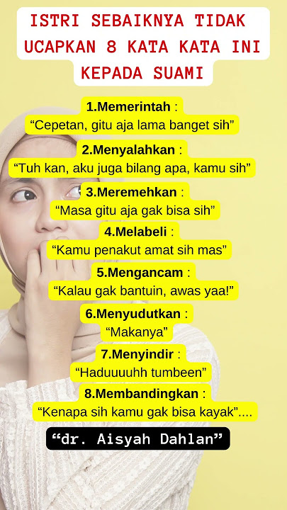 ISTRI SEBAIKNYA TIDAK UCAPKAN 8 KATA KATA INI KEPADA SUAMI  #shortvideo #shorts