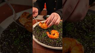 🦑🔥🦐SQUID INK RISOTTO & FLAMBÉED GAMBAS🦐🔥🦑