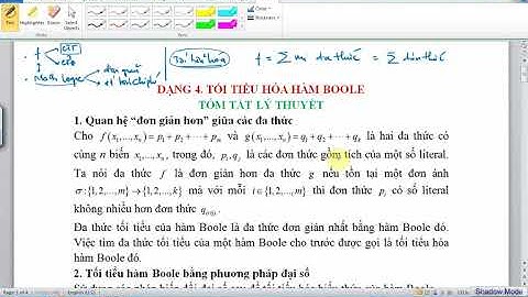Tối tiểu hóa hàm Boole | Tóm tắt lý thuyết