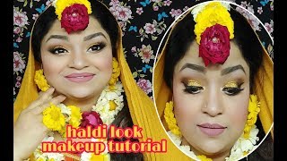 Half Cut Spot Light Makeup Tutorial || Haldi / Mehendi Look || Indian Get up || mom beauty shalu