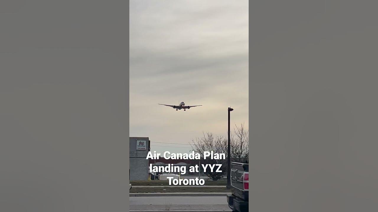 Air Canada Plane landing at Toronto Pearson international airport 