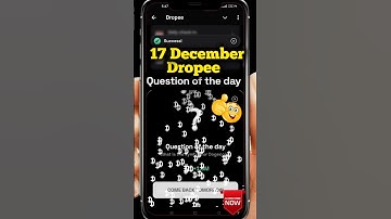 Dropee question of the day code 17 December | Dropped question of the day code | Dropee Code
