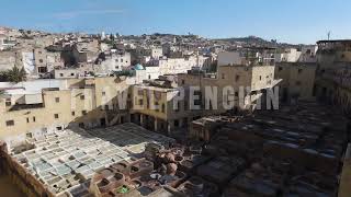 Morocco - Fes, Medina Chouara Tannery [4K] Stock Footage 1