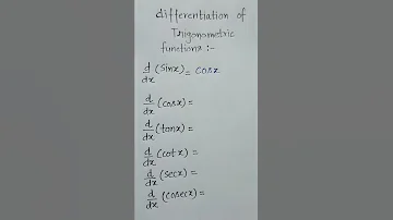 differentiation of trigonometric functions sin cos tan cot sec cosec