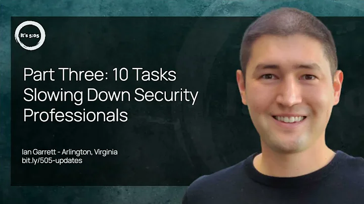 Part Three: 10 Tasks Slowing Down Security Professionals. August 31, 2023 story by Ian Garrett