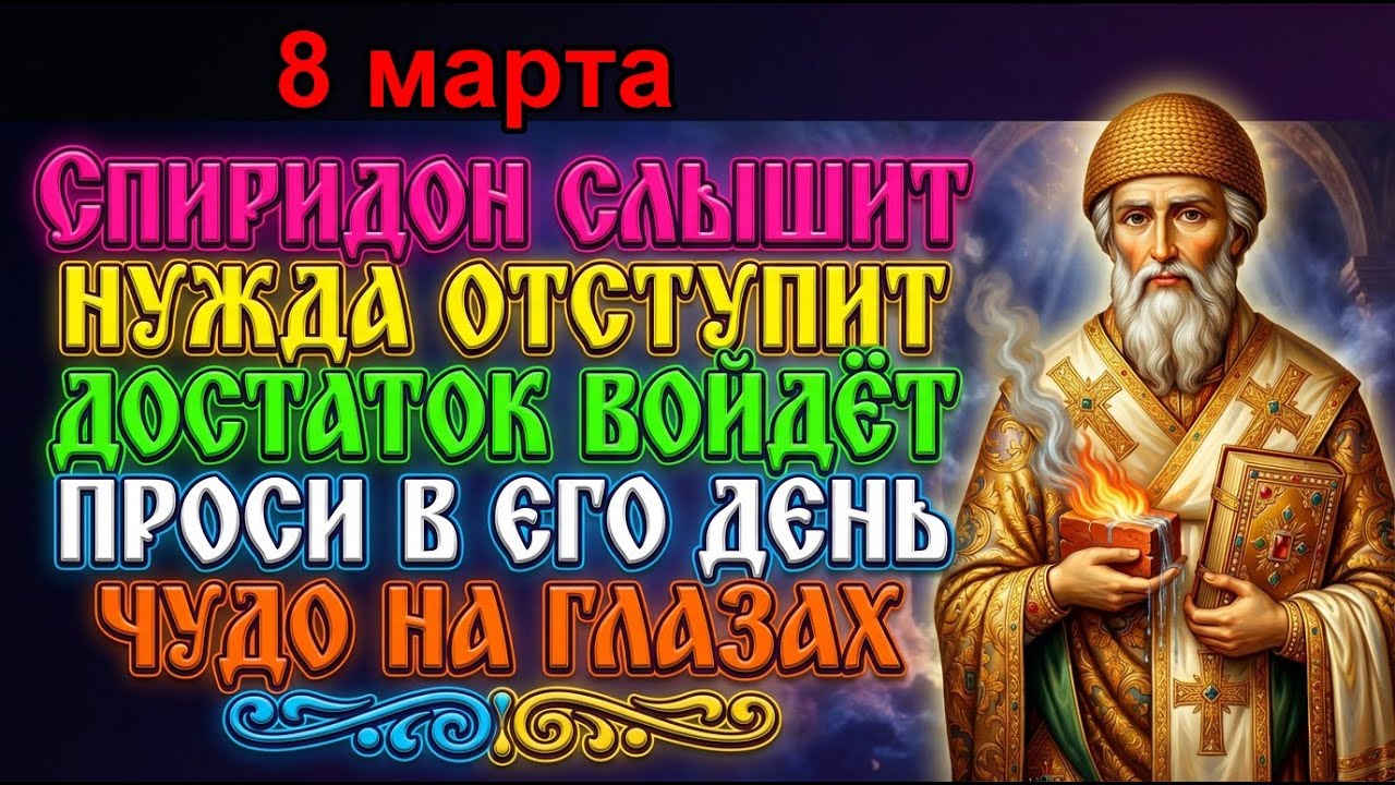 8 марта В ВЕЛИКИЙ ПОСТ СПИРИДОН ТРИМИФУНТСКИЙ ВЫРВЕТ ИЗ НУЖДЫ! Проси — достаток войдёт в дом!