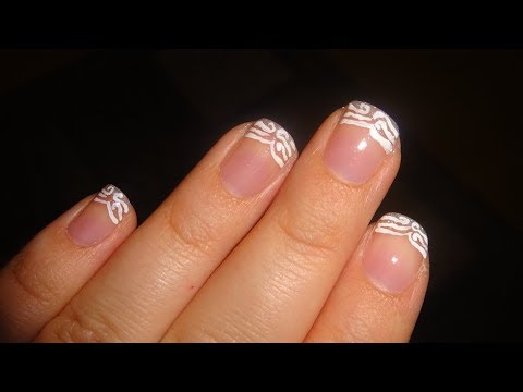 Elegantes French Nageldesign | brides nails tutorial | lace nail art | weiße  Spitze - YouTube