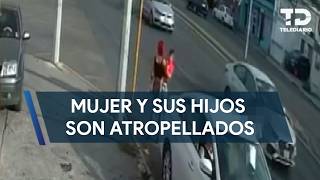 Conductor atropella a mujer y sus dos hijos en Monterrey
