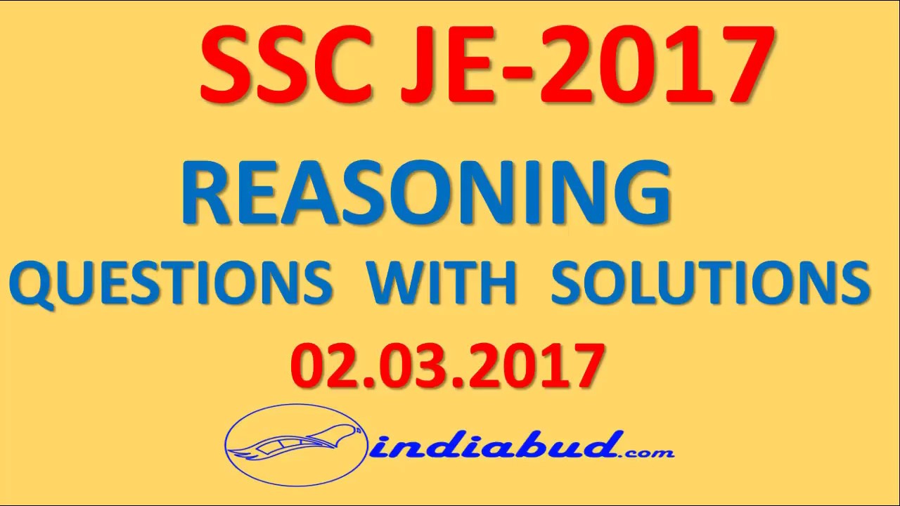 SSC JE Reasoning  2017 PAPER WITH   SOLUTION