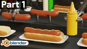 Hot Dog Factory (Part 1) Satisfying Looping Animation-Blender Tutorial