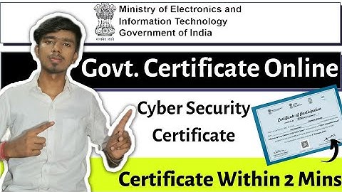 Govt Certificate Online | Cyber Security Certificate Download | Free Certificate