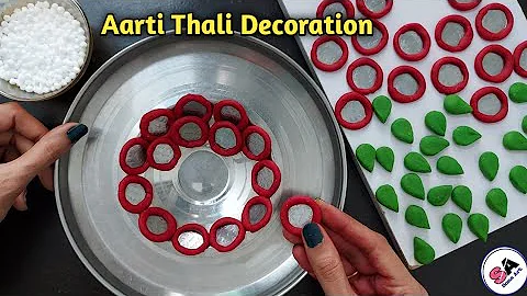 Pooja Thali Decoration Ideas | Aarti Thali Decoration Idea | Ganpati/ Navratri /Durgapooja