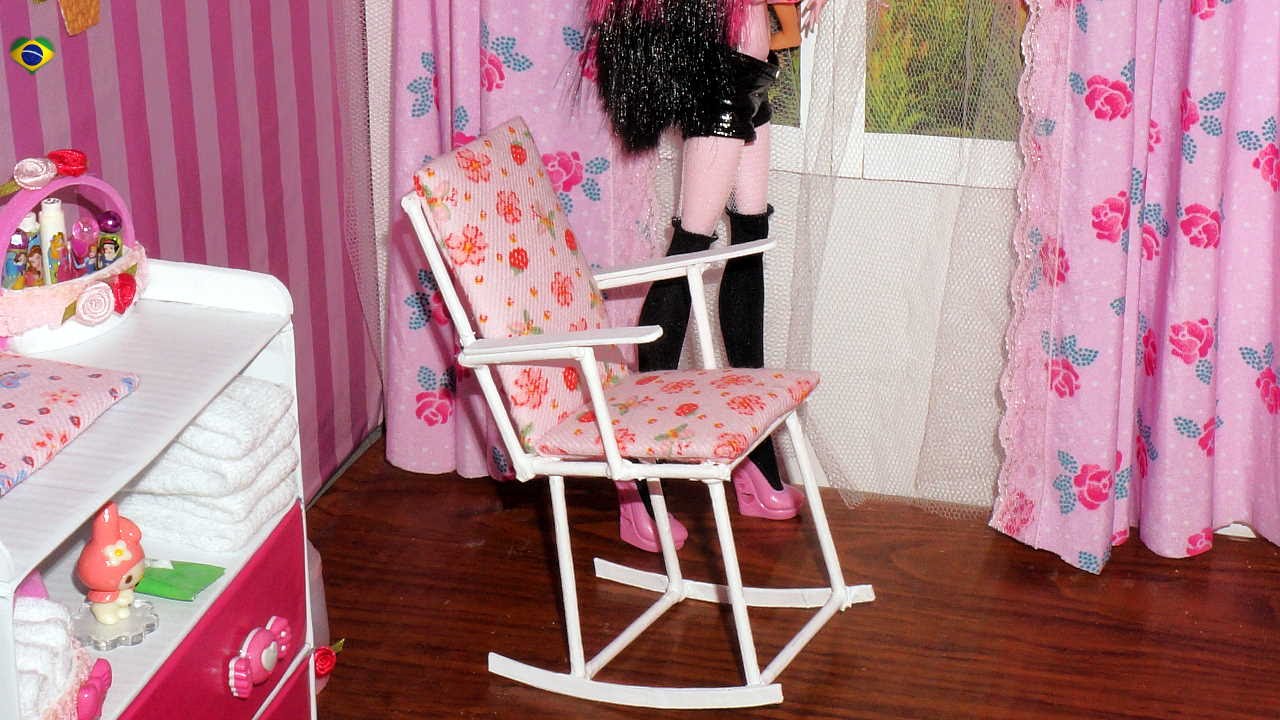 Como fazer cadeira de balanço para boneca Monster High, Barbie, MLP, EAH, etc