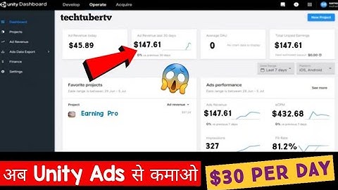 Earn $30 Per Day With Unity Ads || Earn Money With Admob || StartApp🔥 #TechTuberTV