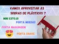 Vamos aproveitar as sobras de plástico? /Mini estojo/ Porta chave / porta maquiagem /Porta moedas