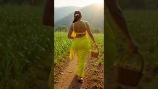 सुंदर गाँव की सुबह 🌸 | Beautiful Indian Village Woman | #IndianSaree #ShortFilm