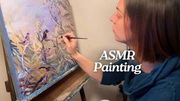 ASMR Painting | Sprightly Sparrows in Bittersweet | No Talking