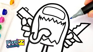 AMONG US Drawing FNF - Coloring Pages | Netrum & Halvorsen - Phoenix [NCS10 Release] screenshot 2