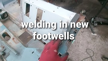land rover series project (numb nuts) welding in new footwells