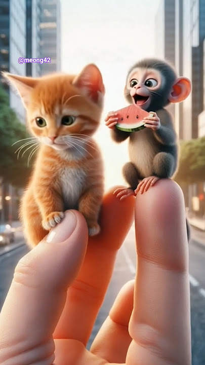 ningnang e cat chimpanzee watermelon #funny #catdance #cat #cats #funnycat #cutecat #funnycatdance