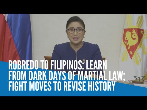 Robredo to Filipinos: Learn from dark days of martial law; fight moves to revise history