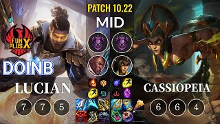 FPX Doinb Lucian vs Cassiopeia Mid - KR Patch 10.22