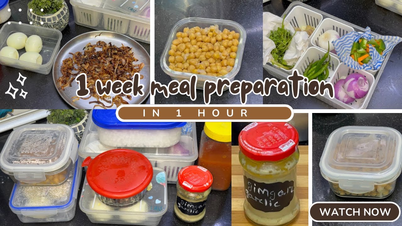 1 Week Meal Preparation in 1 Hour | Indian Weekly Meal Preparation | Time Saving Tips & Trick |￼ 