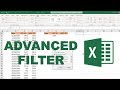 How to get advanced filter to update dynamically in excel