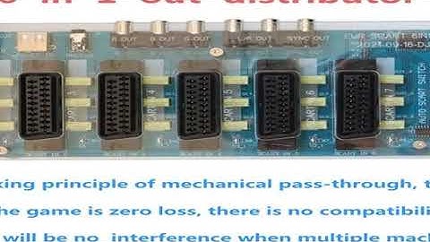 Video Scart Distributor Automatic Converter 6 In 1 Out Acrylic Case EUR Automatic Switcher