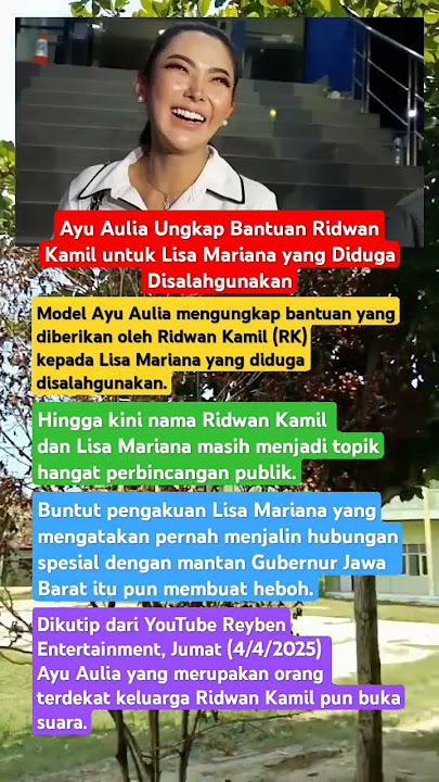 Ayu Aulia Ungkap Bantuan Ridwan K. untuk Lisa Mariana yang Diduga Disalahgunakan #shorts #trending