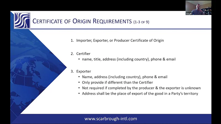 What is the certifier on the USMCA certificate of origin?