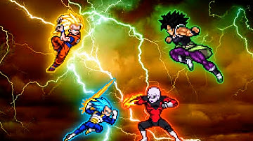 Goku SSJ DBFZ & Vegeta SSB DBFZ VS Jiren DBFZ & Broly DBS in Jump Force Mugen 🔥