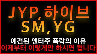 [엔터주 주가전망] JYP, 하이브, SM, YG의 예견된 엔터주 폭락의 이유는? 대응책 알려드립니다!