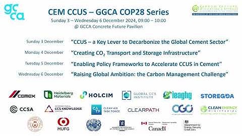 GCCA at COP28: CCUS  A Key Lever to Decarbonize the Global Cement Sector