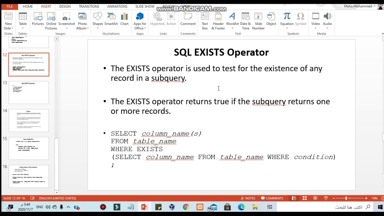 some keywords in sql & view YouTube