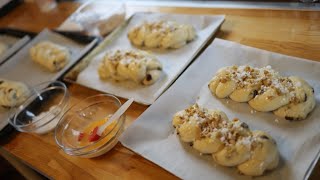 オンライン・パン教室【ツォップ】家で簡単に出来る♪レーズンとくるみの三つ編みパン（レシピ付き）パンの水分量について福井弁で話す