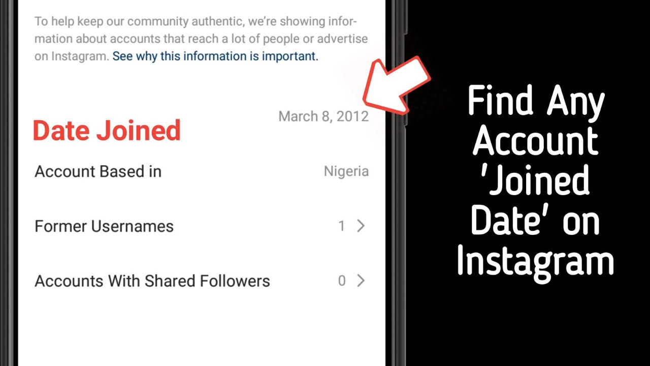 How to find Instagram Account Joined Date YouTube