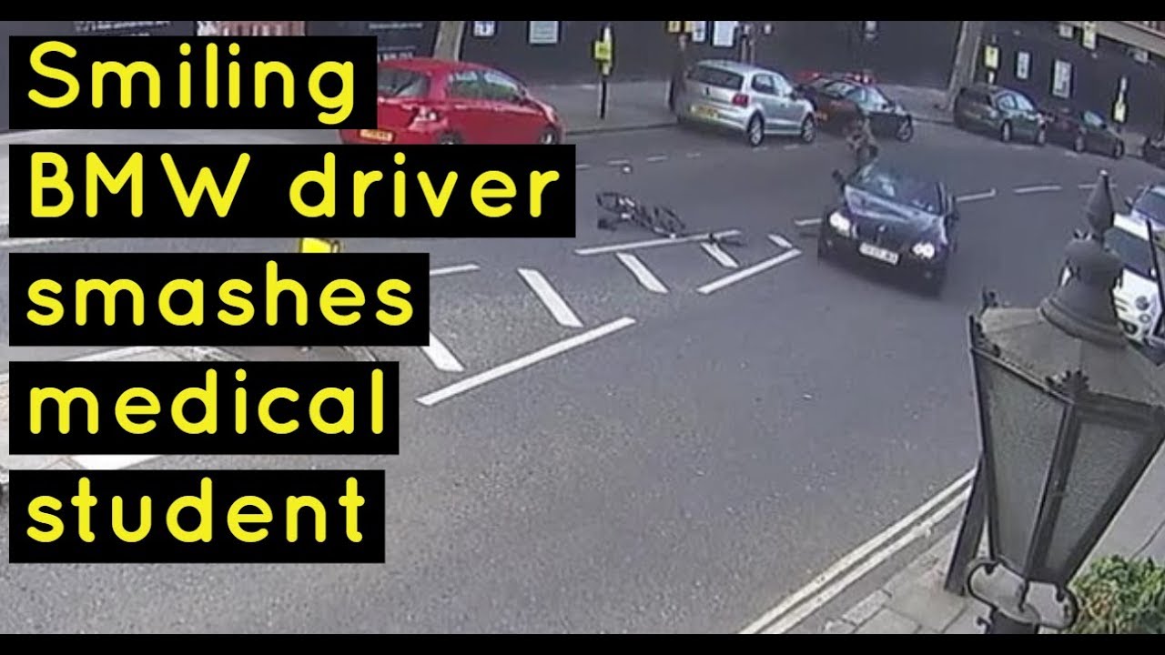 Smiling BMW driver smashes medical student - YouTube