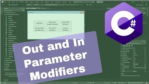 C# -  The Out and In Modifiers