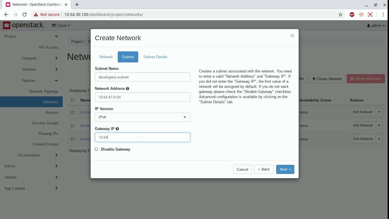 OpenStack Ussuri adding self-service network - YouTube