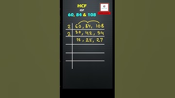 HCF of 60 84 108 | Find HCF 60 84 & 108 #yt #ytshort #ytshorts#tricks #gcf #viralshorts #shorts
