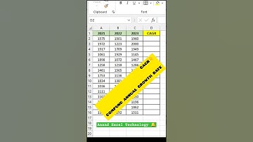 🤯How to calculate CAGR an a Second in Excel| interview❓ question #excel #viralvideo #exceltips #view