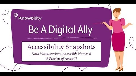 Be a Digital Ally: Accessibility Snapshots