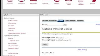 Unofficial and Official Transcripts