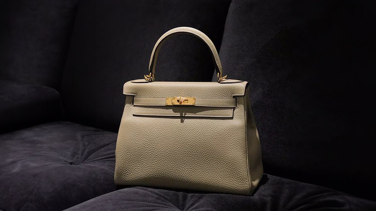 HERMES ケリー 28 内縫 トリヨンクレマンス ベージュマルファ ゴールド