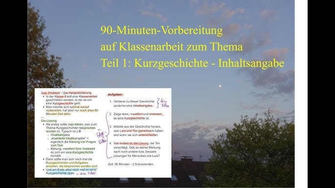 Kurzgeschichte Für Inhaltsangabe Klasse 8