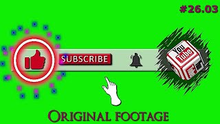YouTube like subscribe bell icon buttons green screen (original 3D) #footage 26.03